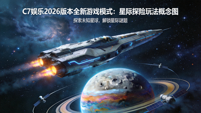 C7娱乐2026版本全新游戏模式：星际探险玩法概念图，包含太空舰船与星球场景